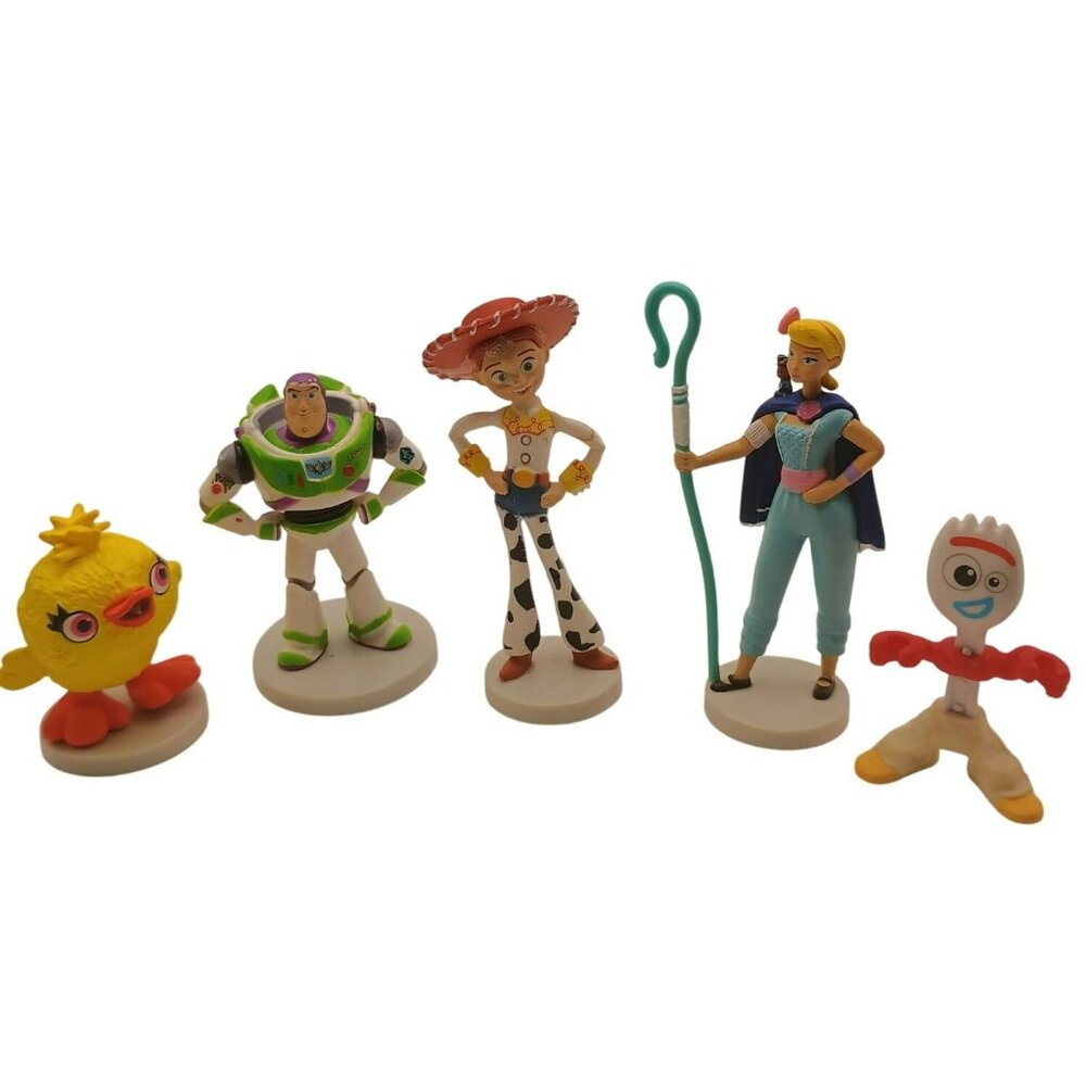 Toy Story 4 Figurine Set Of 5 Featuring Buzz Lightyear Jessie Bo Peep Forky & Du